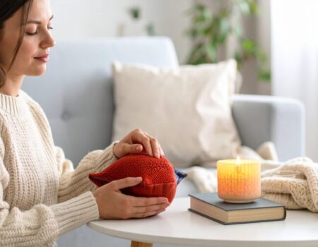 uso di un cuscino riscaldante per alleviare il dolore alla mano
