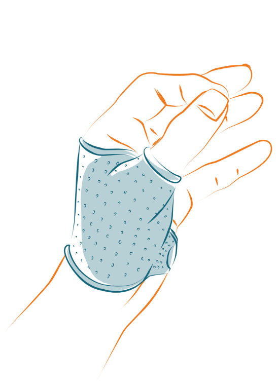 Hand mit fingerloser Schutzhandschuhillustration